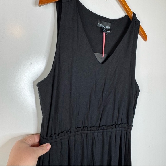 Cynthia Rowley NWT Black Knit Sleeveless Midi Dress Size Large - Picture 2 of 5